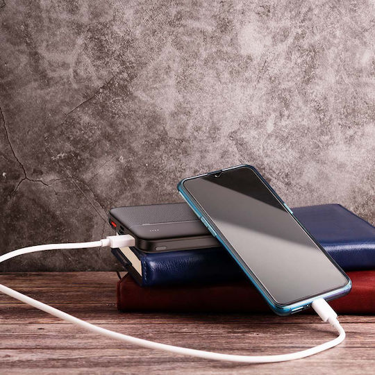 V-TAC Power Bank 10000mAh με Θύρα USB-A και Θύρα USB-C Μαύρο