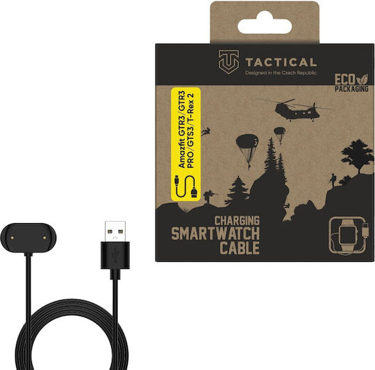 Tactical Charging Cable Ladegerät für Amazfit GTR 3 / GTR 3 Pro / GTS 3 Schwarzς