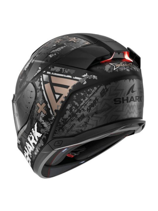 Shark Skwal I3 Hellcat Matt Black Gold Motorcycle Helmet Full Face ECE 22.06 1585gr with Pinlock and Sunvisor