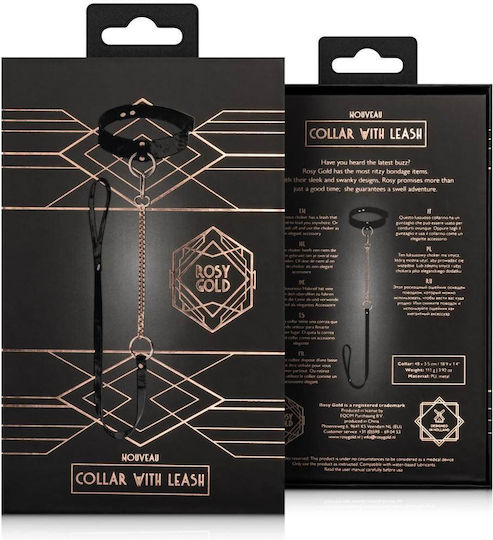 Rosy Gold Collar Leash Black