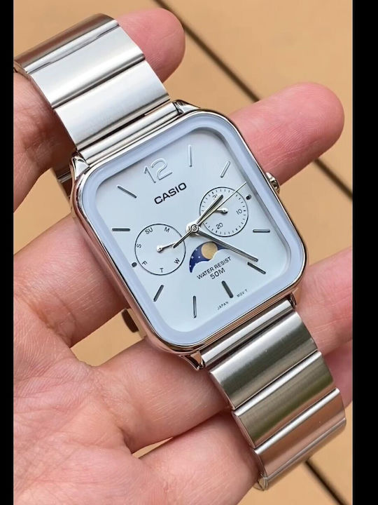 Casio Мъжки часовник 34мм Хронограф На батерия с Син Метален гривна