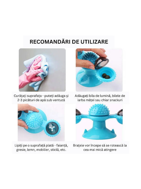 Jucărie Interactivă 3 În 1 pentru Pisici și Câini, Ventuză Rotativă din Silicon la 360 de Grade