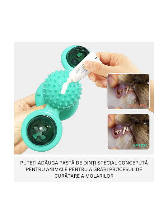 Jucărie Interactivă 3 În 1 pentru Pisici și Câini, Ventuză Rotativă din Silicon la 360 de Grade