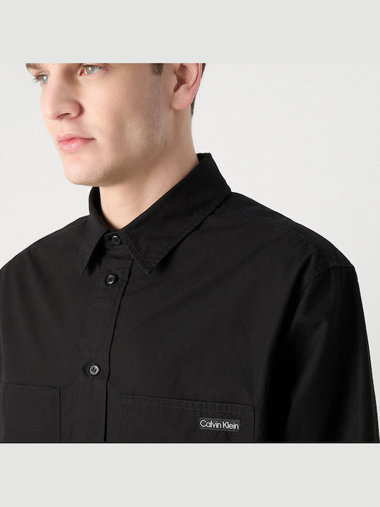 Long Sleeve Cotton Overshirt In Regular Fit Beh