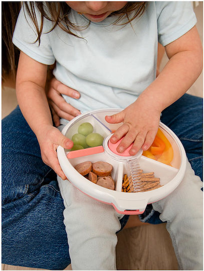 GoBe Παιδικό Πιάτο Φαγητού Snack Spinner από Πλαστικό Ροζ