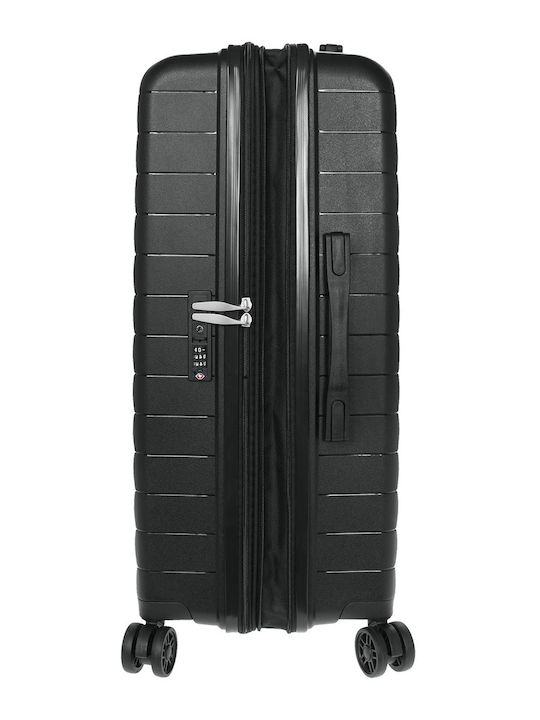 Verage Medium Hard Travel Suitcase Black with 4 Wheels Height 65cm