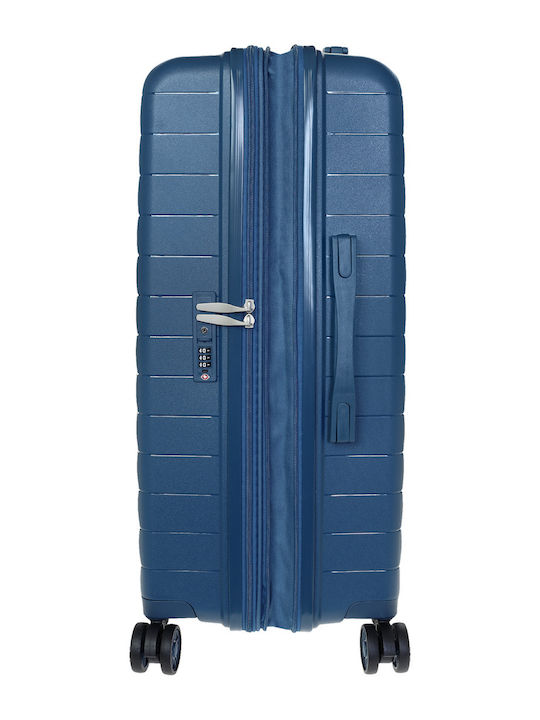 Verage Medium Hard Blue Travel Suitcase with 4 Wheels Height 65cm