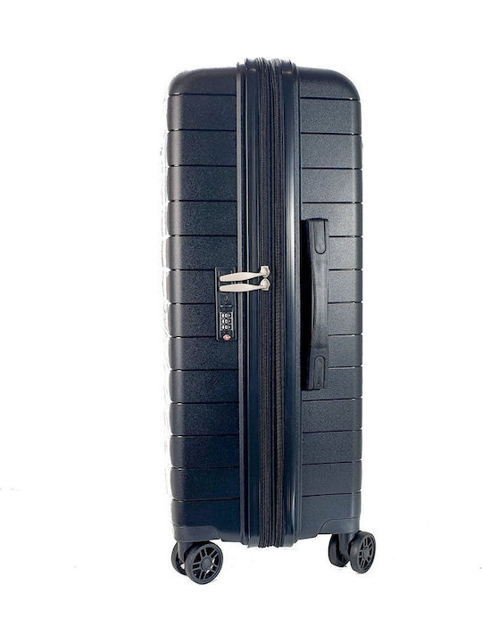 Verage Medium Hard Travel Suitcase Black with 4 Wheels Height 65cm