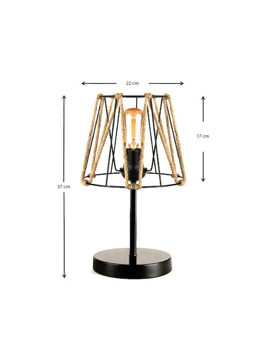 Megapap Clancy Lustră Decorativă cu Soclu pentru Bec E27 Negru