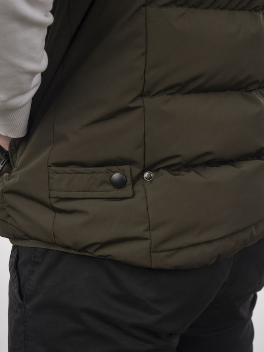 Sleeveless Jacket Puffer Windproof Olive