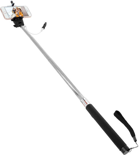 1 M Rotating Extendable Iphone Selfie Stick Silver