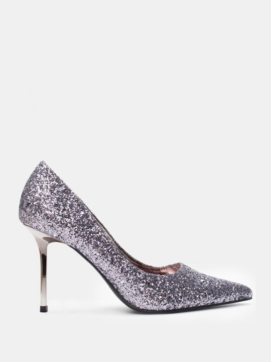 Luigi Pointed Toe Gray Heels