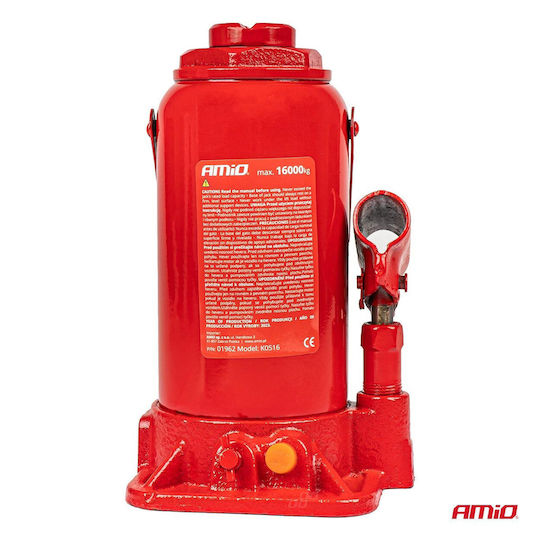 AMiO Hydraulic Bottle Jack with Lifting Capacity up to 22cm and Weight Capacity up to 16 Tons