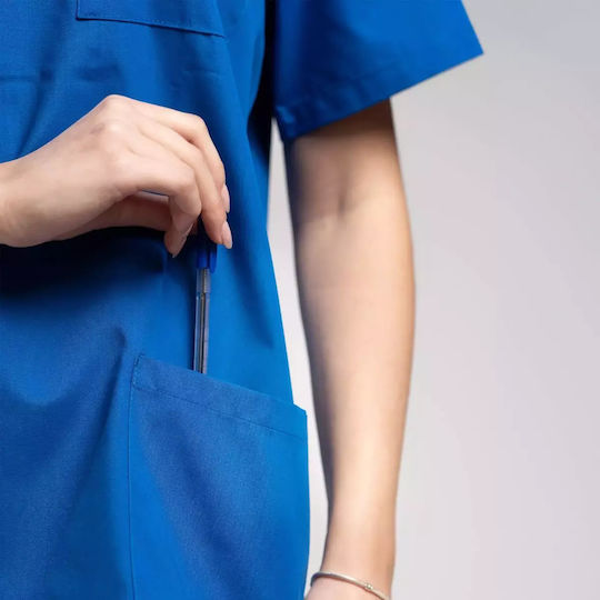 Dr. Scrub Unisex Blue Medical Blouse Cotton and Polyester