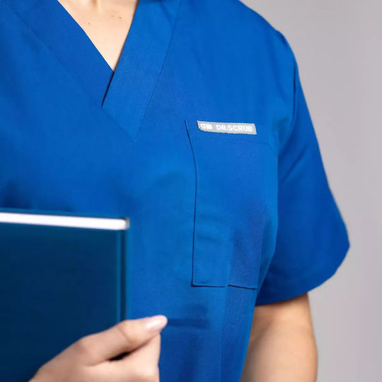 Dr. Scrub Unisex Blue Medical Blouse Cotton and Polyester