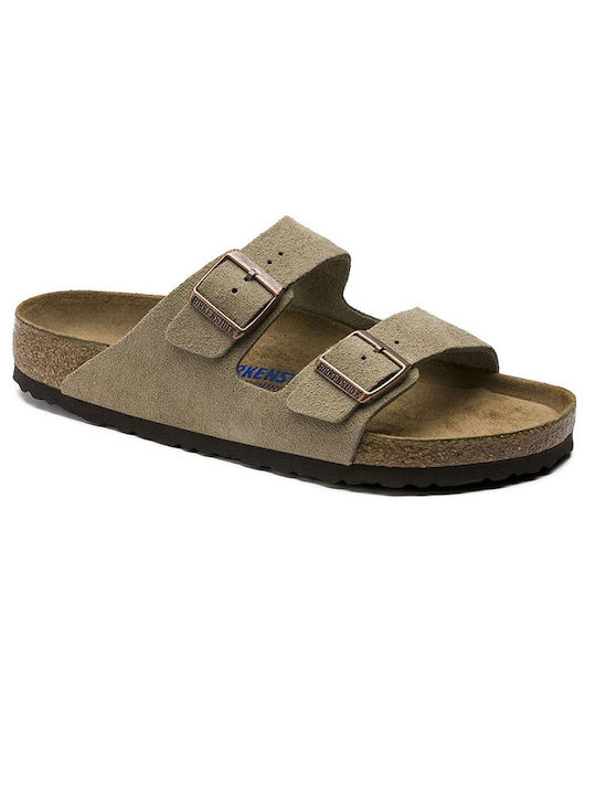 Birkenstock Arizona Sfb Кожени Дамски сандали в Кафяв Цвят Тесен Fit