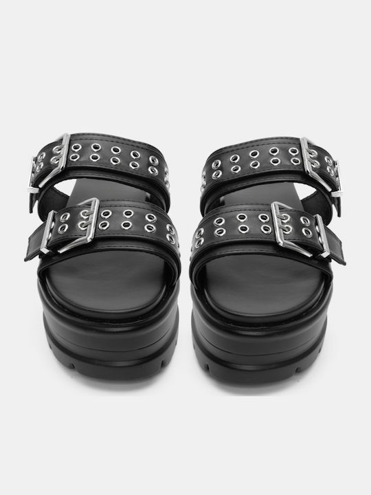 Women's Flat Sandals Flatforms in Black Color