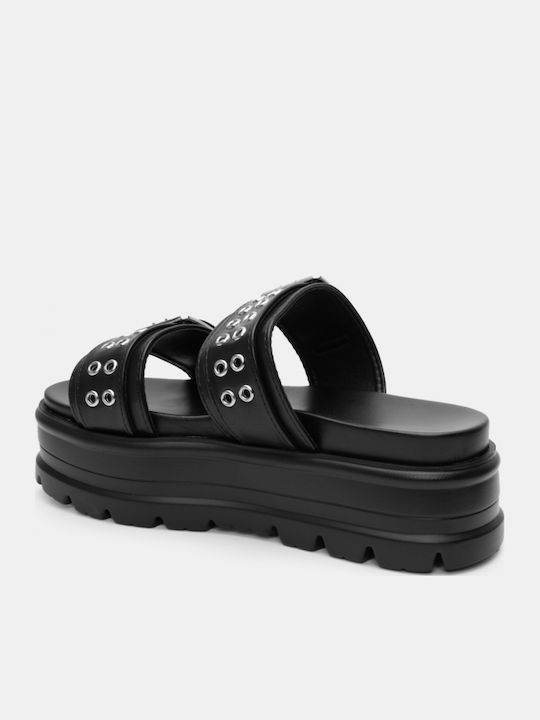 Women's Flat Sandals Flatforms in Black Color