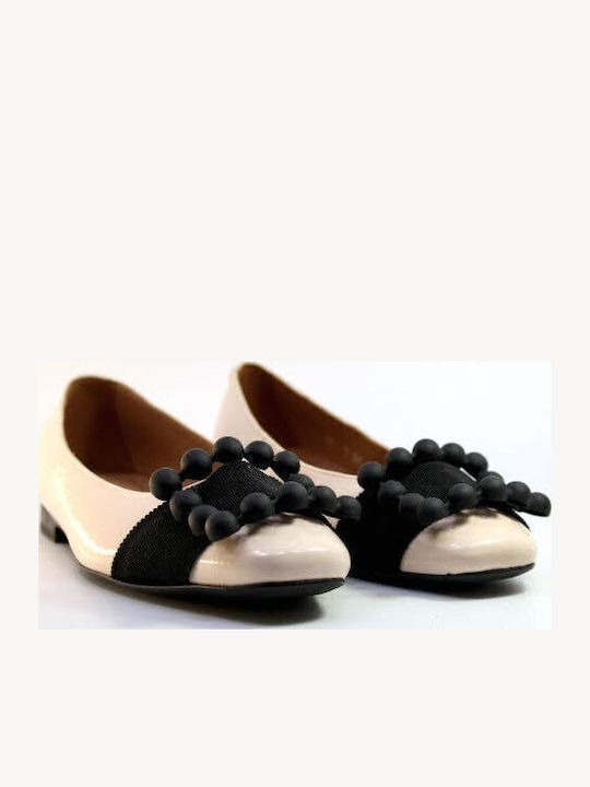 Patent Leather Ballerinas Beige