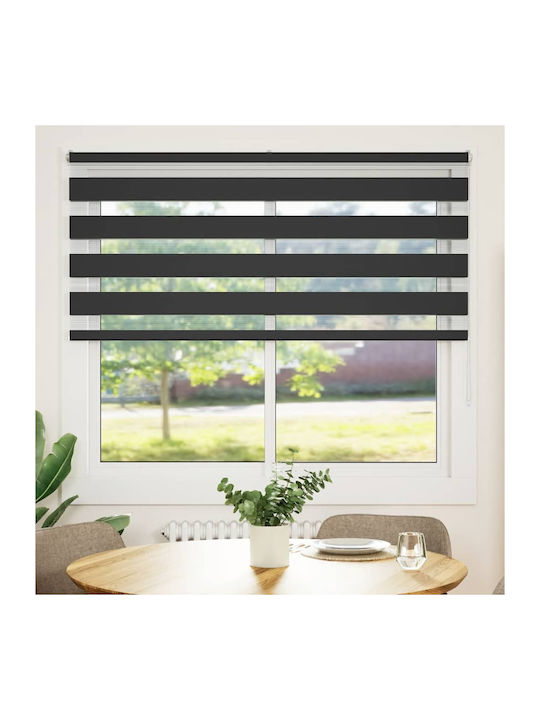 vidaXL Roller Blinds Partial Blackout Black W155xH150cm 4014246