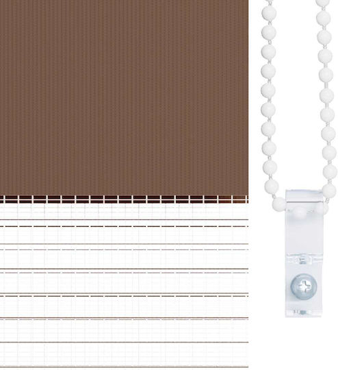 vidaXL Roller Blinds Partial Blackout Brown W140xH150cm 4014347