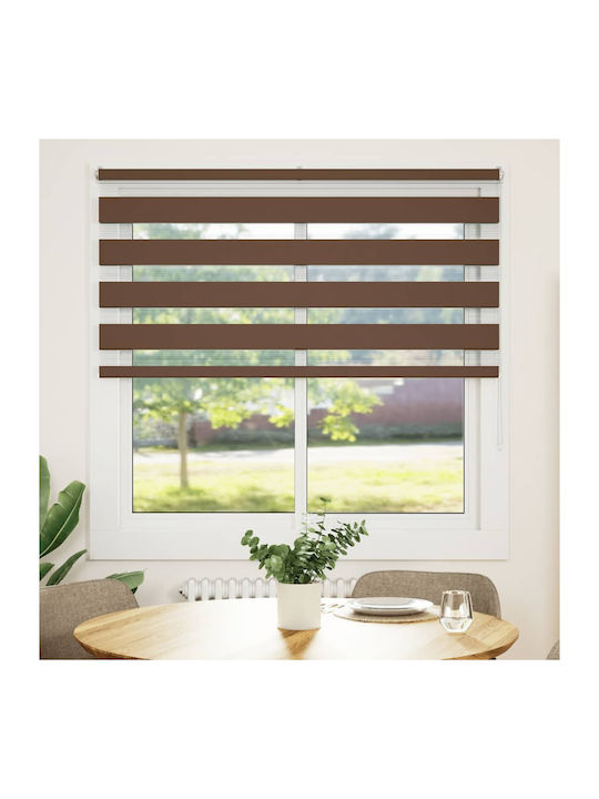 vidaXL Roller Blinds Partial Blackout Brown W145xH150cm 4014348