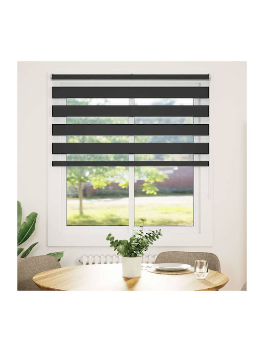 vidaXL Roller Blinds Partial Blackout Black W125xH150cm 4014240