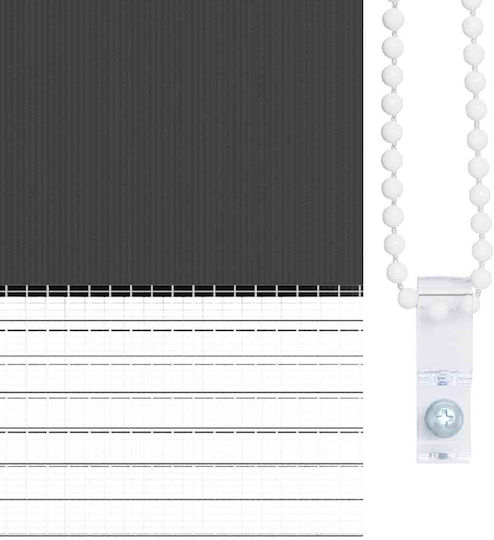 vidaXL Roller Blinds Partial Blackout Black W135xH200cm 4014268