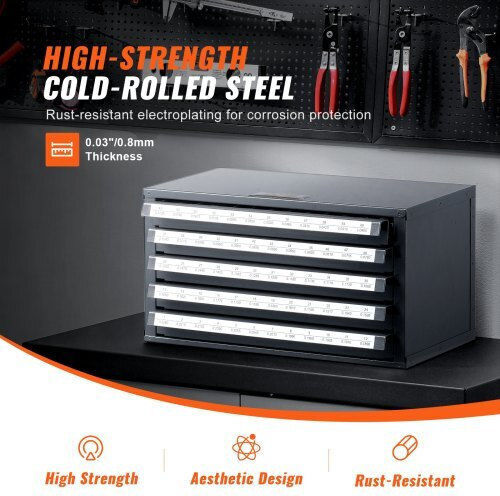 Vevor Metallic Tool Box Drawer with 60 Drawers