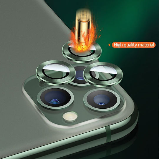 Usams Metal Rings Προστασία Κάμερας Tempered Glass Ασημί για το iPhone 11 Pro / 11 Pro Max