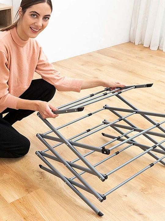 Folding Floor Clothes Drying Rack Stainless Steel