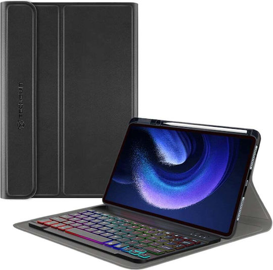 Techsuit Klappdeckel mit Tastatur im Englisch US Schware (Xiaomi Pad 6 / Pad 6 Pro)