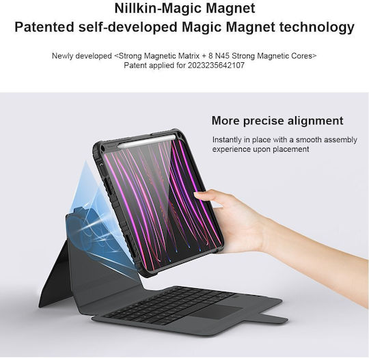 Nillkin Bumper Flip Cover με Πληκτρολόγιο Μαύρη (iPad 2022 10.9'')