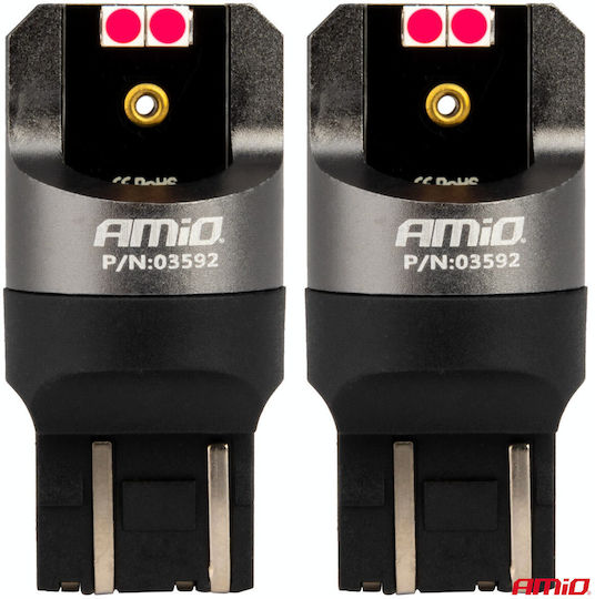 AMiO Lamps Car W21/5W Canbus LED 6000K Red 12-24V 2pcs