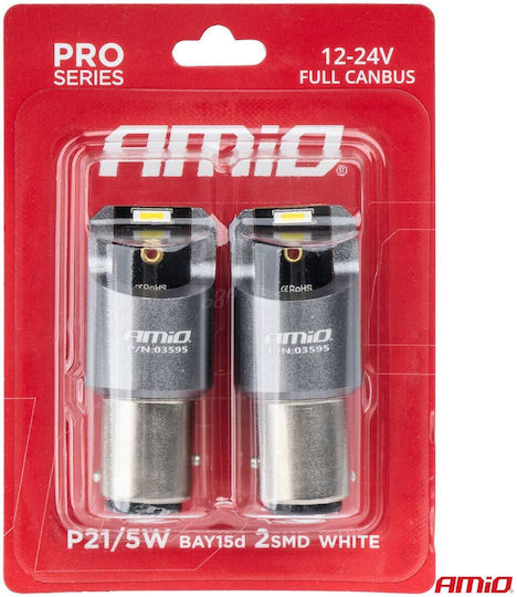 AMiO Lamps Car P21/5W Canbus LED 6000K Cold White 12-24V 2pcs