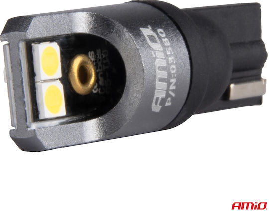 AMiO Λάμπες Αυτοκινήτου T10 / W5W Canbus LED 6000K Ψυχρό Λευκό 12-24V 2τμχ