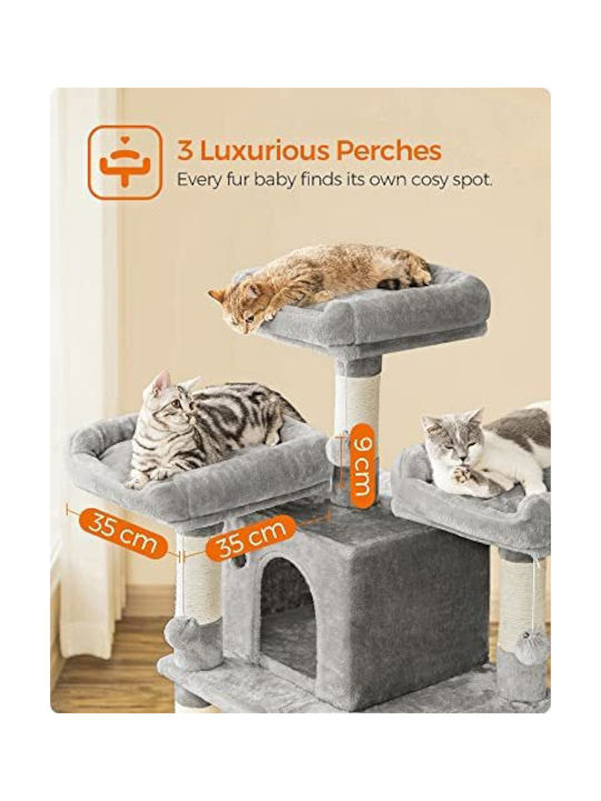 Feandrea Scratching Post Cat Trees Gray 7 levels 60x55x172cm