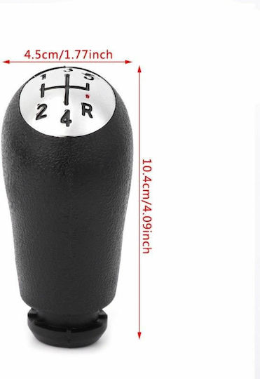 Leather Luxe Πόμολο 5 Ταχυτήτων για Renault Clio / Kangoo / Laguna / Megane / Scenic / Twingo Μαύρο
