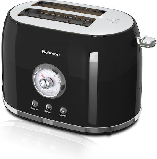 Rohnson Nostalgia Toaster 2 Slots 800W Black