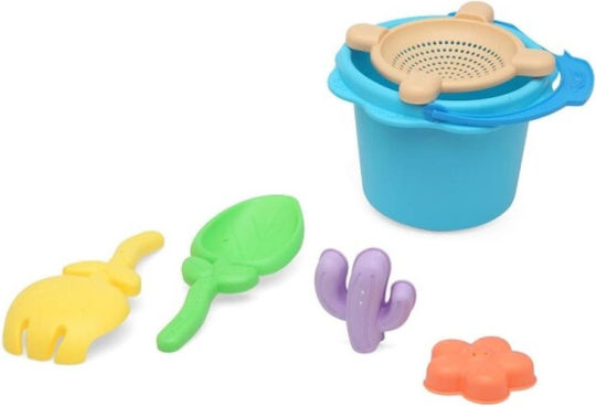 Kiokids Mini Soft Σετ Κουβαδάκι Παραλίας με Αξεσουάρ Μπλε 6τμχ