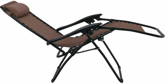 Woodwell Super Relax Ξαπλώστρα-Πολυθρόνα Παραλίας Καφέ 165x65x112εκ.