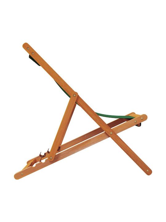 Deckchairs Folding Wooden with Green Fabric 2pcs 60x112x81cm