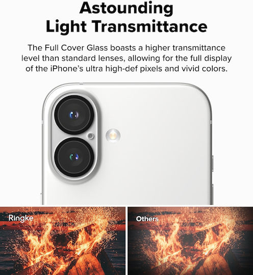 Ringke Protecție Cameră Tempered Glass Transparent pentru iPhone 16, iPhone 16 Plus