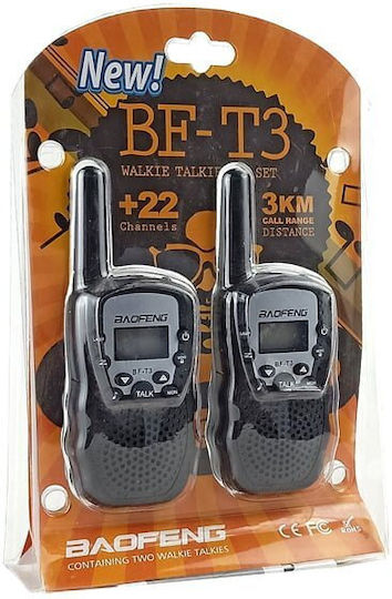 Baofeng BF-13 Walkie Talkie 0.5W with Monochrome Display Black 2pcs