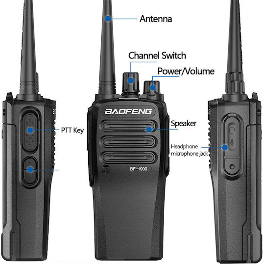 Baofeng BF-1909 Ασύρματος Πομποδέκτης UHF/VHF 10W χωρίς Οθόνη