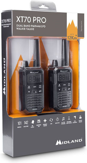 Midland XT70 Pro Funkgerät PMR 0.5W mit Monochromdisplay Set 2Stück