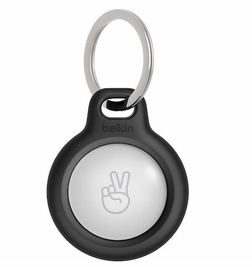 Belkin Key Ring Keychain Cazul Keychain Silicon pentru AirTag în culoarea Negru