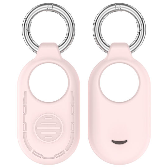 Techsuit Smiling Keychain Cazul Keychain Silicon pentru SmartTag2 în culoarea Roz