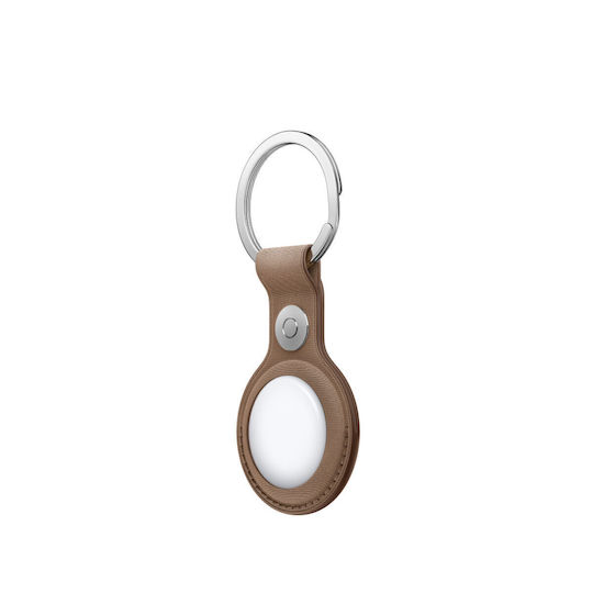 Apple Finewoven Key Ring Θήκη Μπρελόκ Δερματίνης για AirTag Taupe