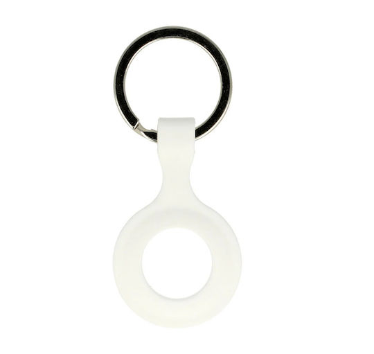 iSelf Key Ring Θήκη Μπρελόκ Σιλικόνης για AirTag σε Λευκό χρώμα